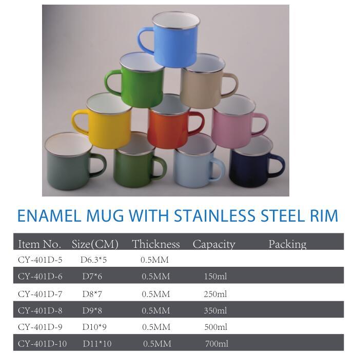 1L Large Capacity Custom Logo Ceramic Enamel Mug Milk Cup