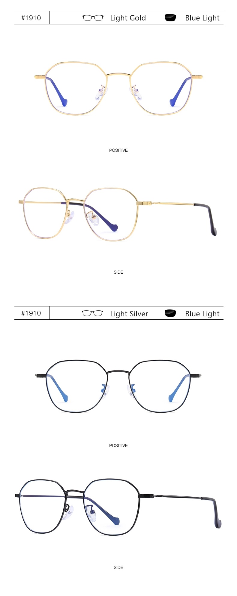 Multilateral Literature Art Retro-Frame Metal General Anti-Blue Glasses