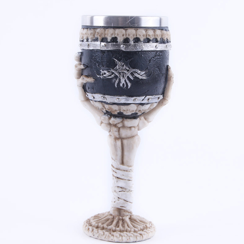 Wine Goblet Halloween Mug 3D Skull Hand Stainless Steel Drinking Cup