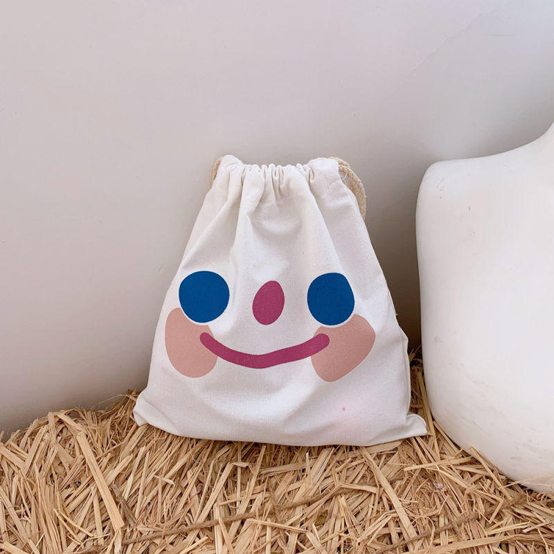 Smiling Face Lovely Bundle Pocket Handbag Girl Heart Students Receive Portable