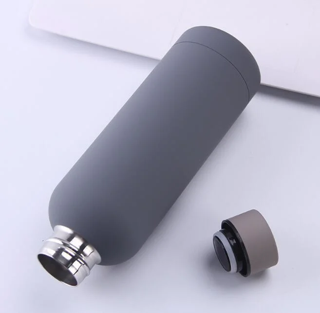 2020 Spray Paint Soft Rubber Stainless Steel Water Bottle Vacuum Thermos Flask 500ml