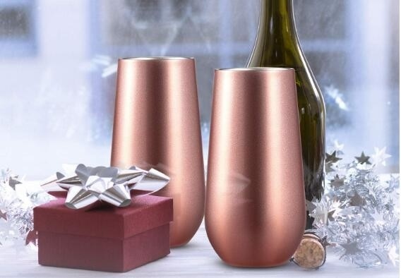 2 Packs 6oz Stainless Steel Insulated Beer Cups Double Wall Champagne Tumblers