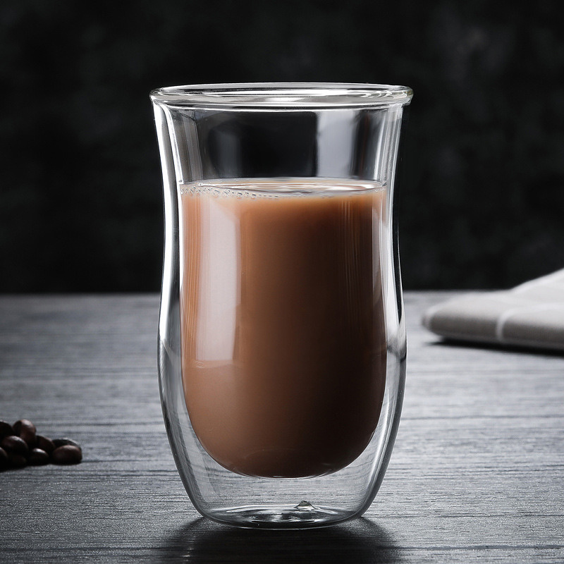 High Borosilicate Glass Coffee Cup Creative Shape Glass Cup Gift Coffee Mug Juice Mug