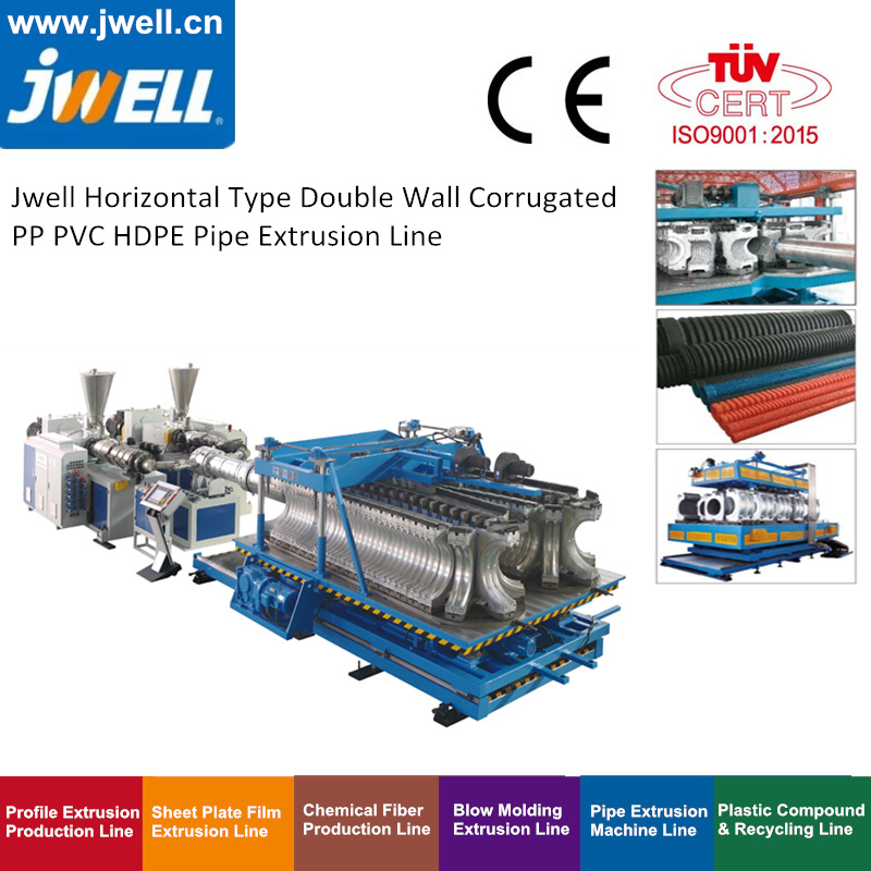 Plastic Double Layer Corrugated Pipe Extrusion Line / HDPE PVC Corrugated Pipe Machine