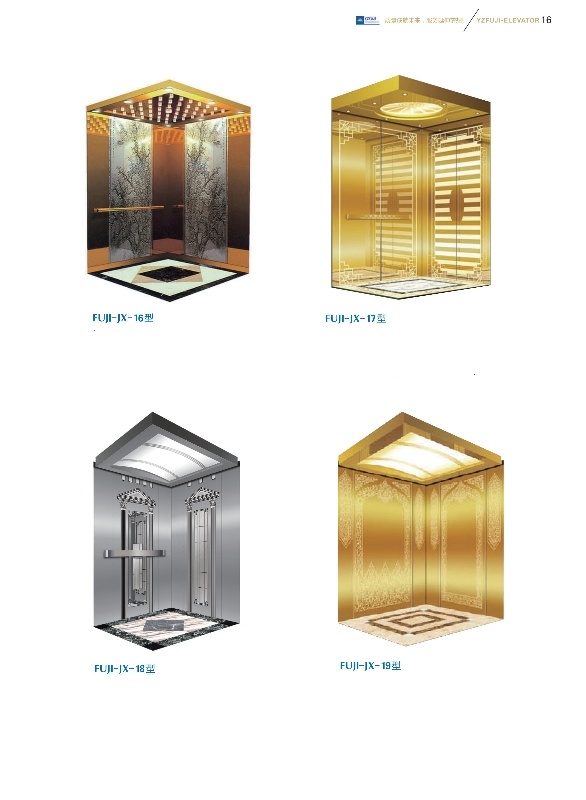 Passenger Elevator Lift with Mirror Stainless Steel Car for Sale