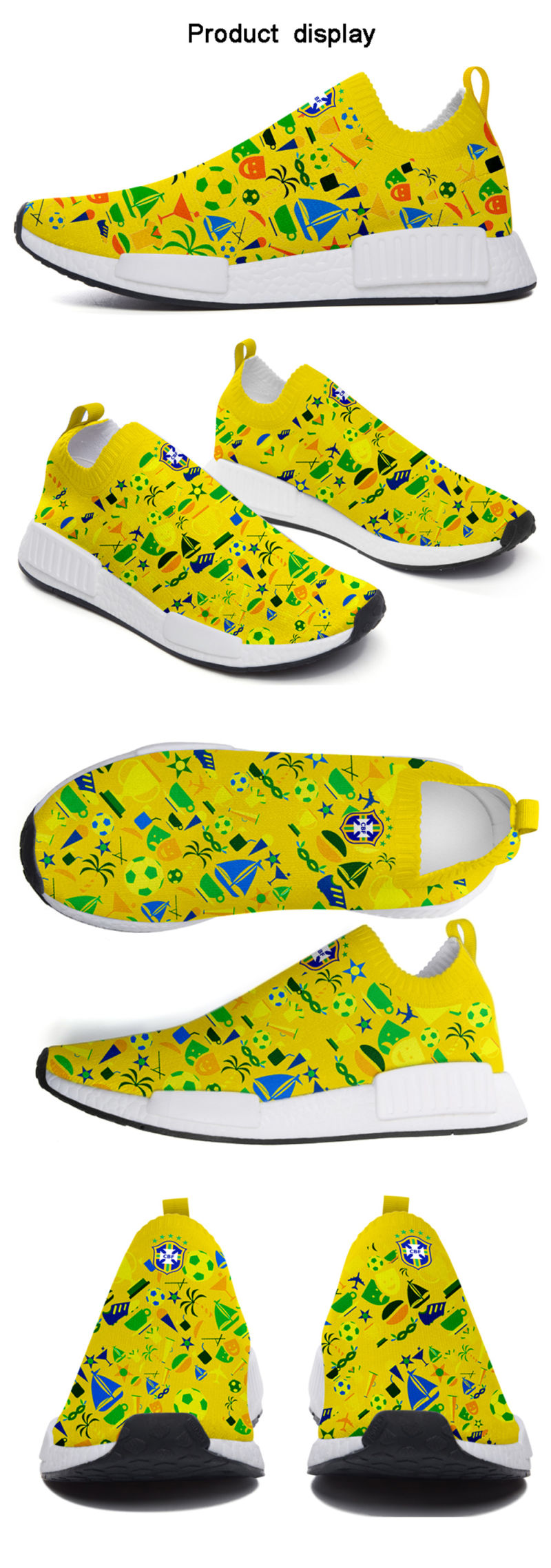Custom Nmd Shoes From Factory Directly for 2018 World Cup Brazil Team
