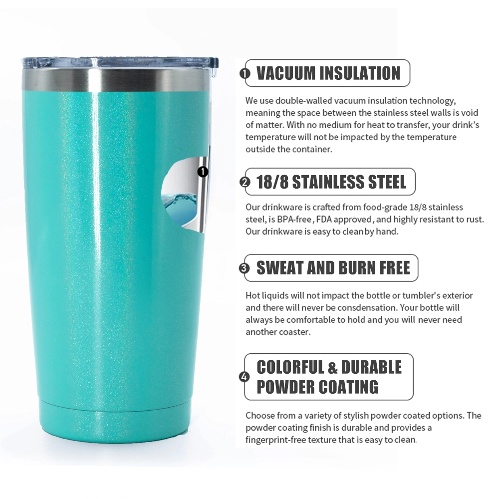 20 Oz 30oz Double Walled Stainless Steel Tumbler Cups Vacuum Insulated Travel Tumbler with Straw