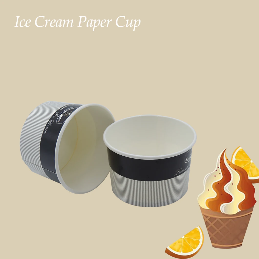 Custom Printed Ice Cream Cup 100% Biodegradable PLA Ice Cream Paper Cup