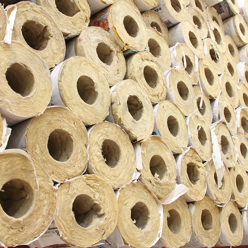 Low Price 120kg/M3 Thermal Insulation Rock Wool Insulation Pipe