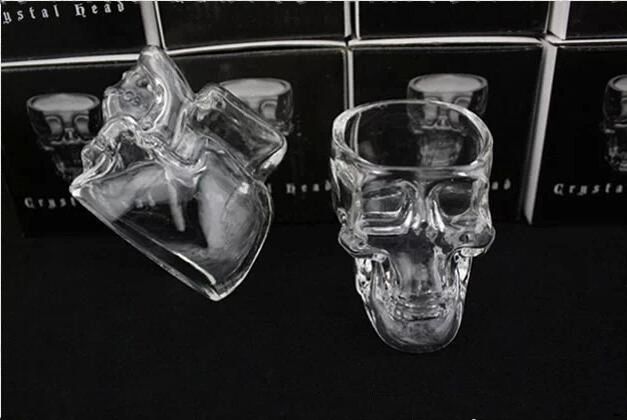 75ml/150ml/300ml Crystal Skull Head Liquors Vodka Whiskey Shot Glass Cup