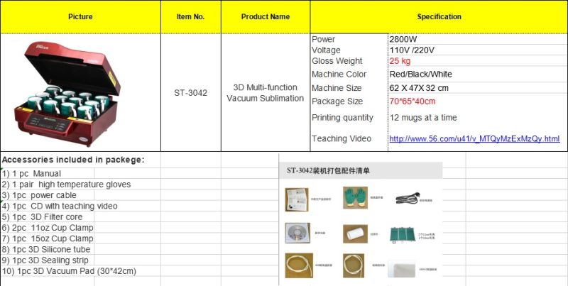 Mug Heat Press Sublimation Sublimation Machine with CE Certificate