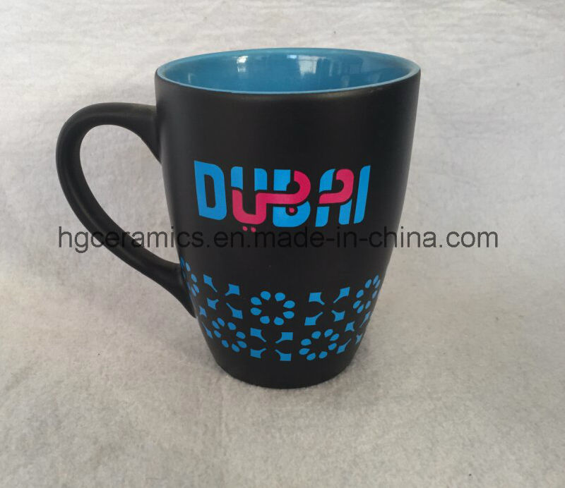 14oz Coffee Mug, Rubber Feel Coating Mug with Decal Printing