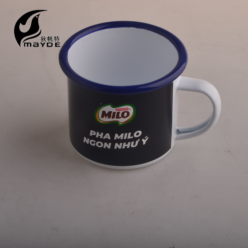 Cast Iron Mug Unbreakable Enamel Coffee Mug with Custom Printing