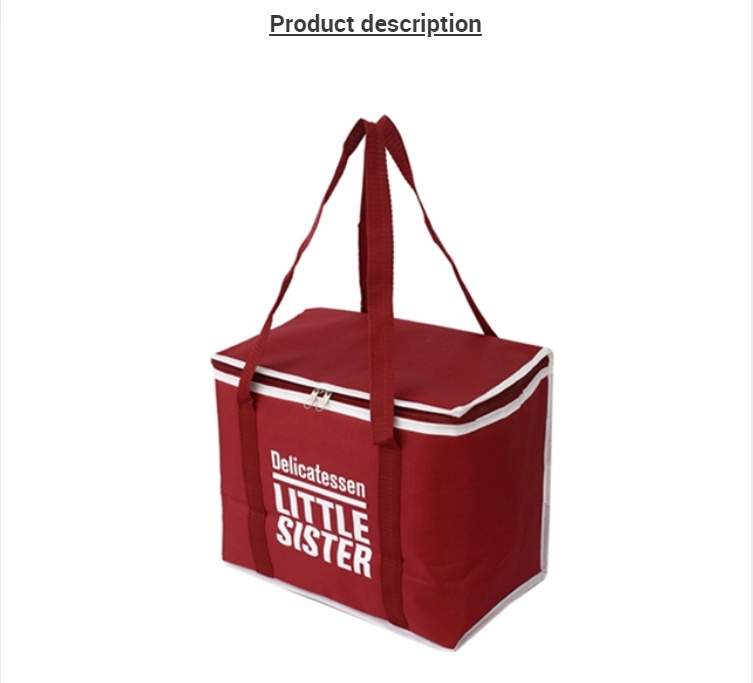 Non Woven Portable Thermal Lined Insulated Lunch Cooler Bag