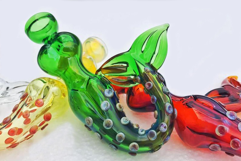 Colorful Mermaid Glass Water Pipe Hookah Glass Smoking Accessories Glass Beaker Pipe