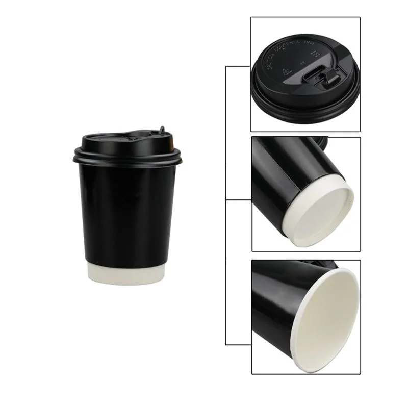 8oz 12oz 16oz Custom Printed Double Wall Cup Coffee Cup with Lid Hot Drinking Paper Cup