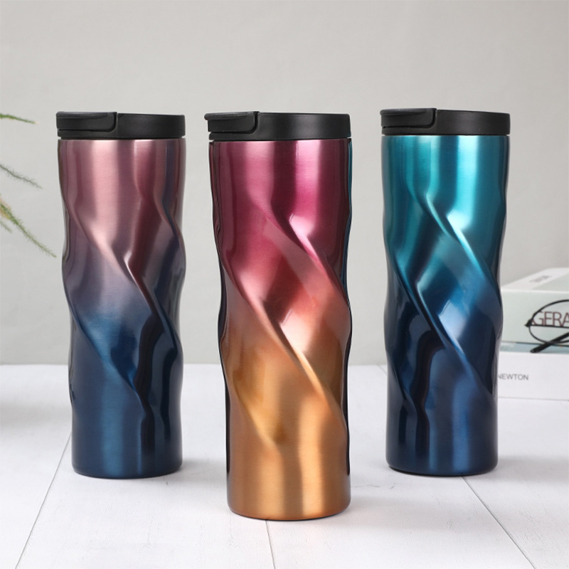 Unique Shape Stainless Steel Double Wall Vacuum Insulated Cups Tumblers Coffee Travel Car Mug