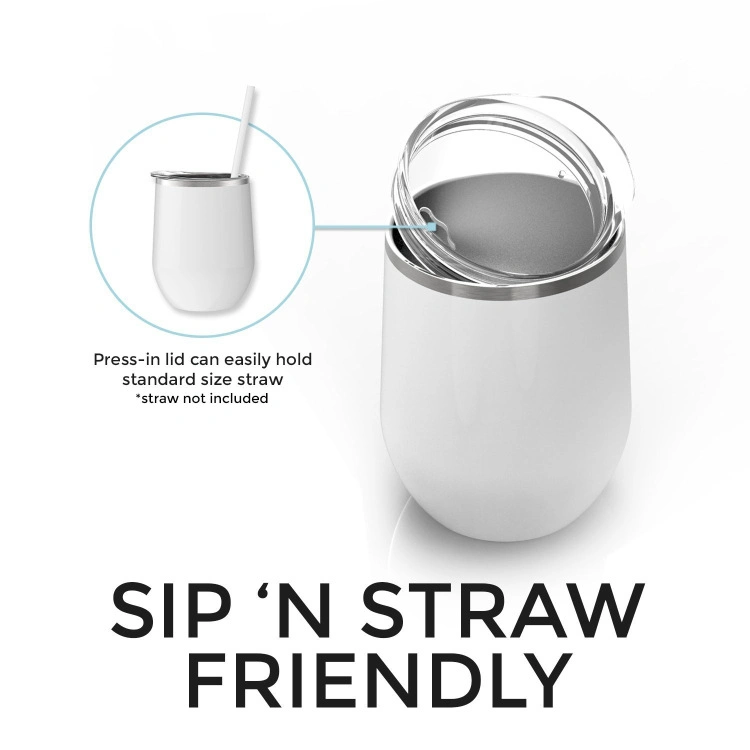 12oz with Plastic Lid Coffee Tea Beverages Vacuum Stainless Steel Eggshell Cup