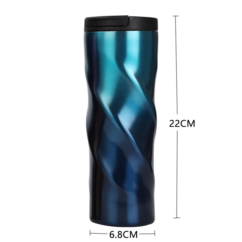 Unique Shape Stainless Steel Double Wall Vacuum Insulated Cups Tumblers Coffee Travel Car Mug
