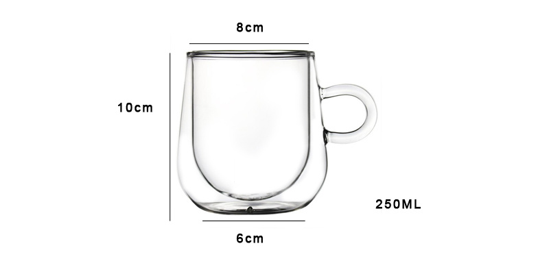 Glass Coffee Cup Double Wall Coffee Glass Cup Heat Resistant Coffee Cup