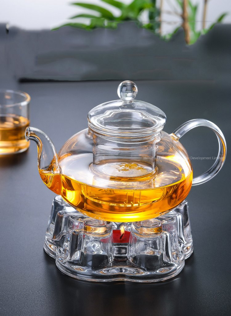 800ml Heat Resistant Borosilicate Glass Tea Pot Set with Glass Infuser