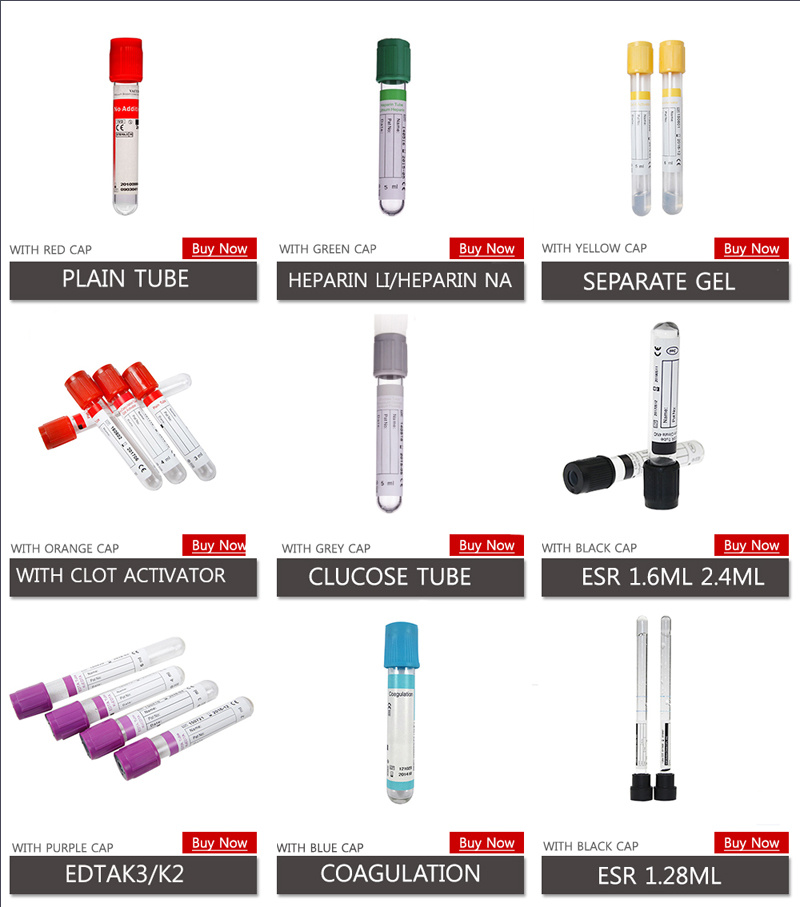 Medical Vacuum Blood Collection Tube Vacuum Blood Tube for Pet or Glass