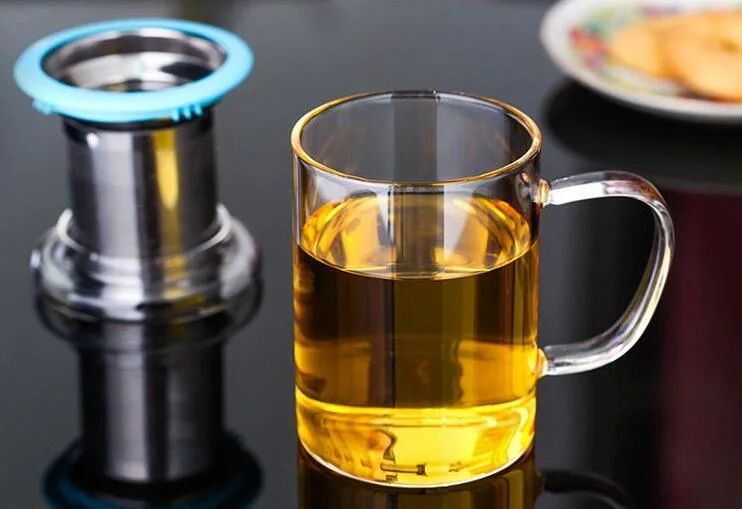 Customized Stainless Steel Filter Glass Tea Cup for Gifts