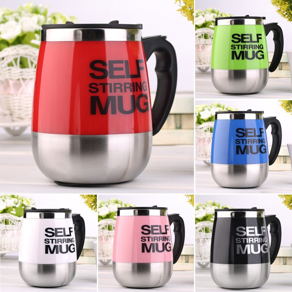 400ml/450ml Electric Automatic Stainless Steel Self Stirring Coffee Mug Mix Cup for Outdoor Travel Drinkware