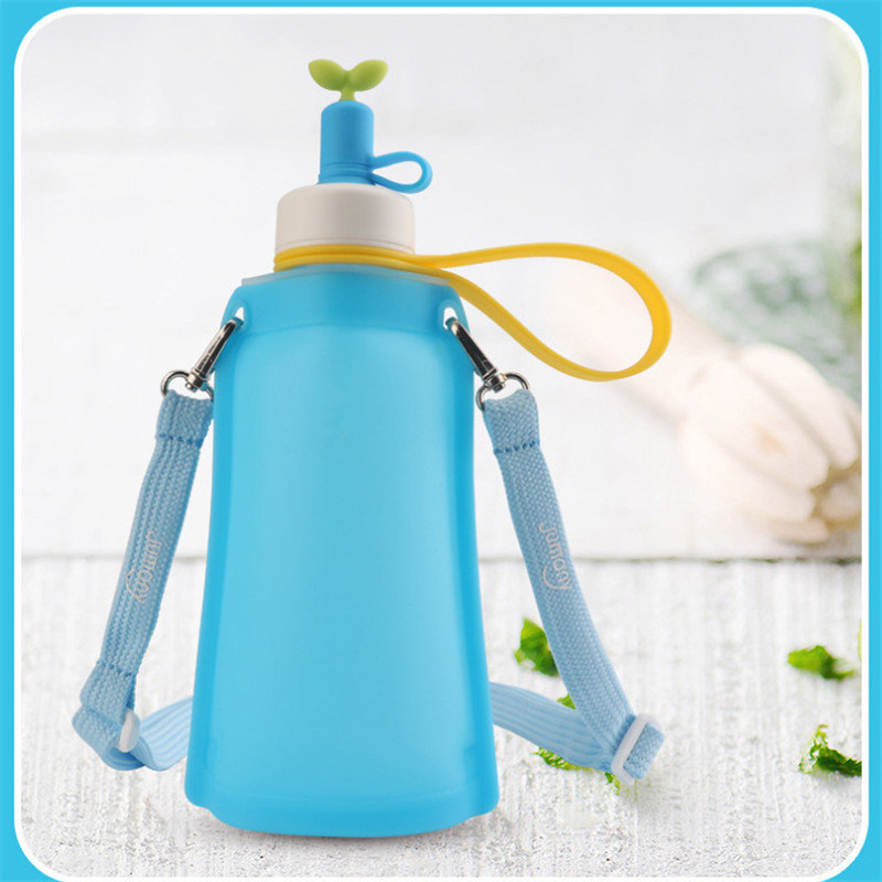 300ml Silicone Plastic Cup Water Bottle for Children