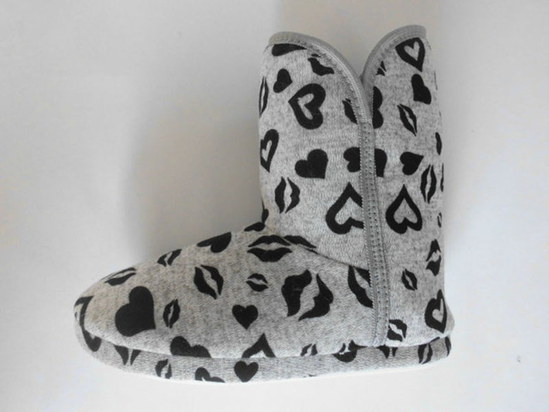 Girl Heart Printed Jersey Indoor Booties