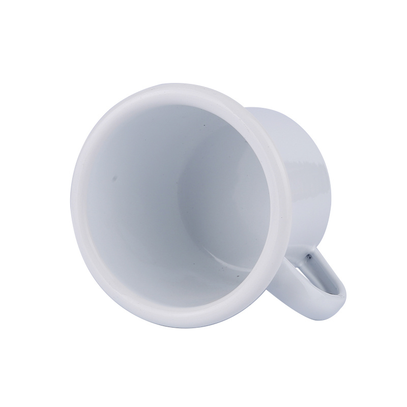 Camping Enamel Mug Cup with Stainless Steel Rim 12 Oz