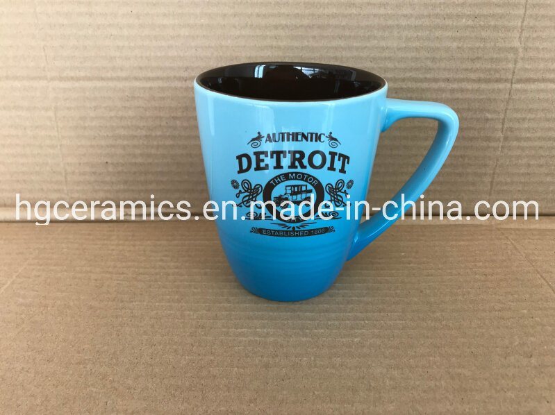 14oz Colored Mug, 14oz Two Tone Coffee Mug, 14oz Ceramic Coffee Mug, New Shape Ceramic Mug