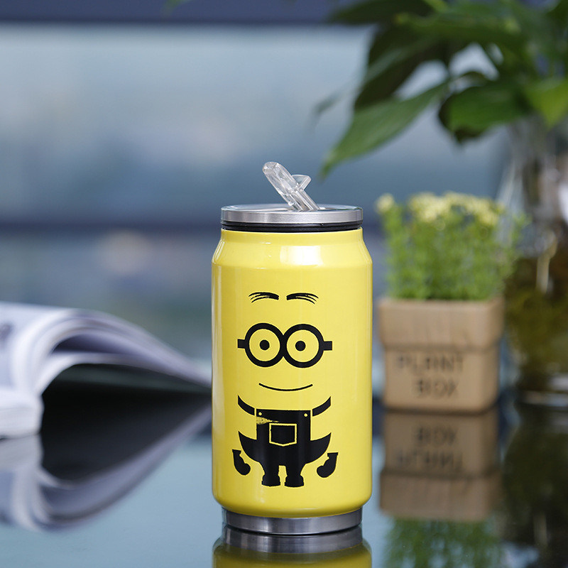 Water Bottle Creative Drink Tin Can Insulated Cup Vacuum Cola Cans Stainless Steel Thermal Sport Travel Mug 350ml