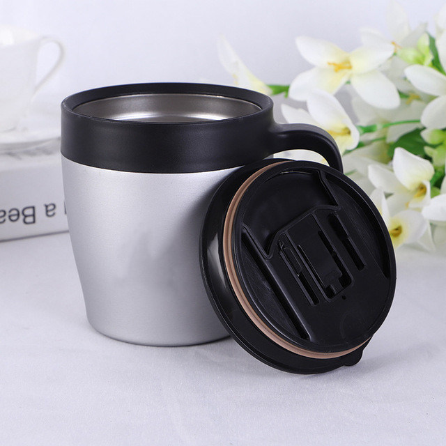 Coffee Mug Insulated Double Walled Coffee Tumbler with Handle and Spoon