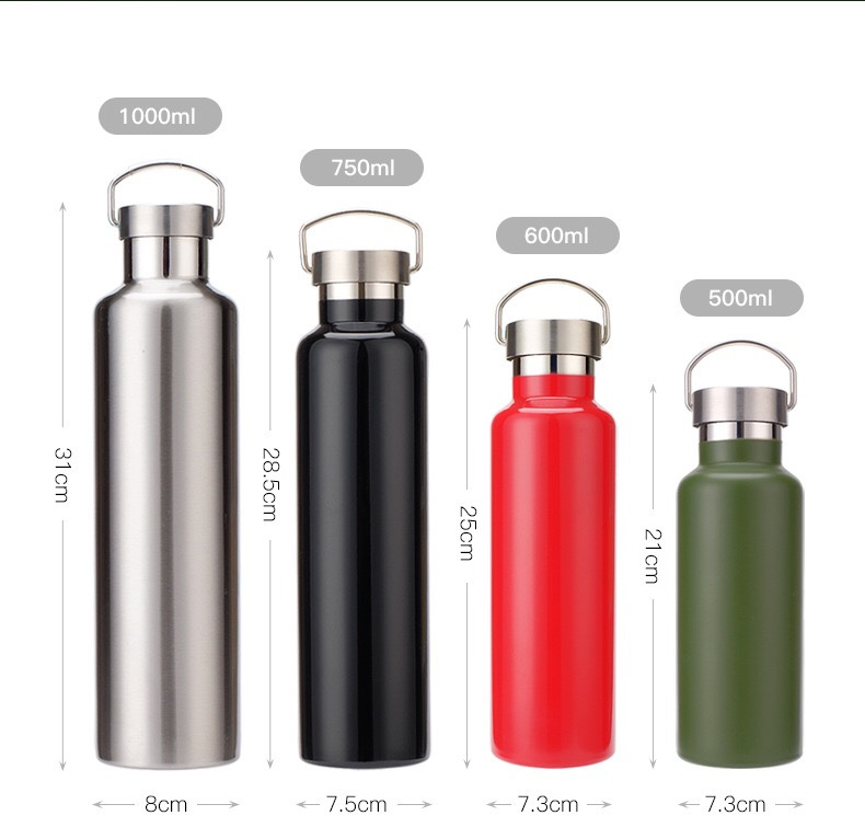 1000ml Travel Vacuum Cup Creative Vacuum Water Bottle