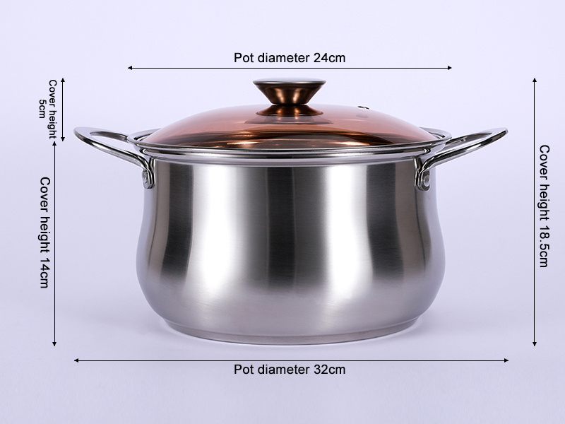 304 Food Grade Stainless Steel Large Capacity Apple Soup Pot