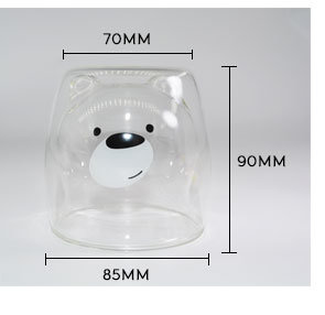 Customized Creative Holiday Gift Bear Shape Cup Transparent Glass Water Cup