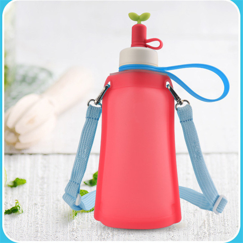 300ml Silicone Plastic Cup Water Bottle for Children