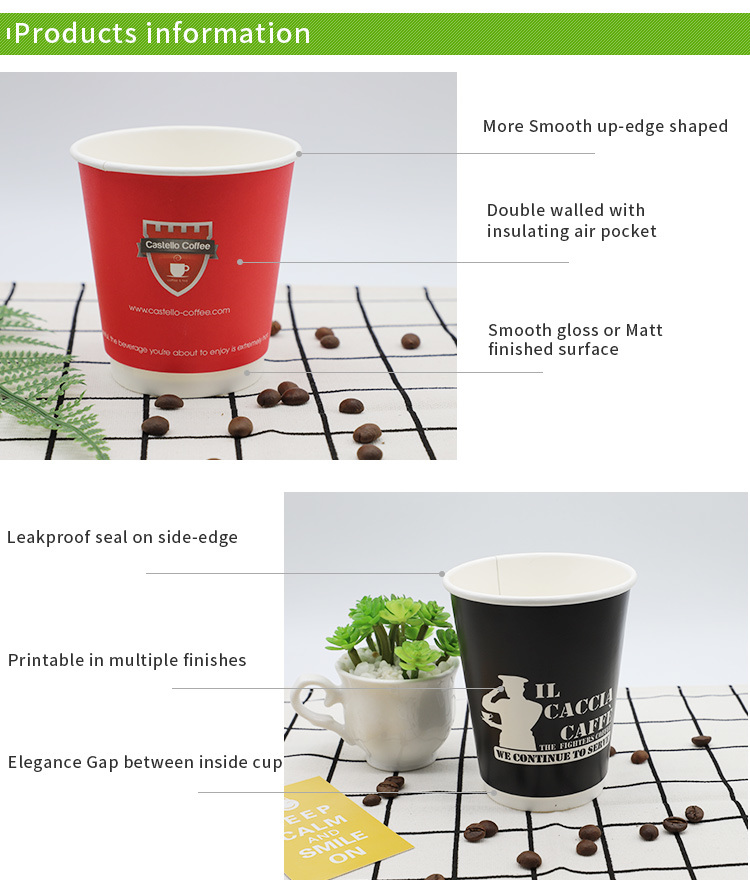 Disposable Customized Double Walled Coffee Insulated Paper Cup