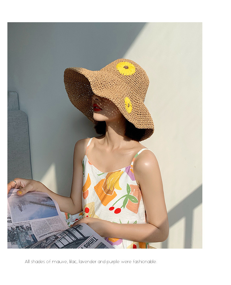 Summer Small Fresh and Small Daisy Sun Shade Beach Straw Hat