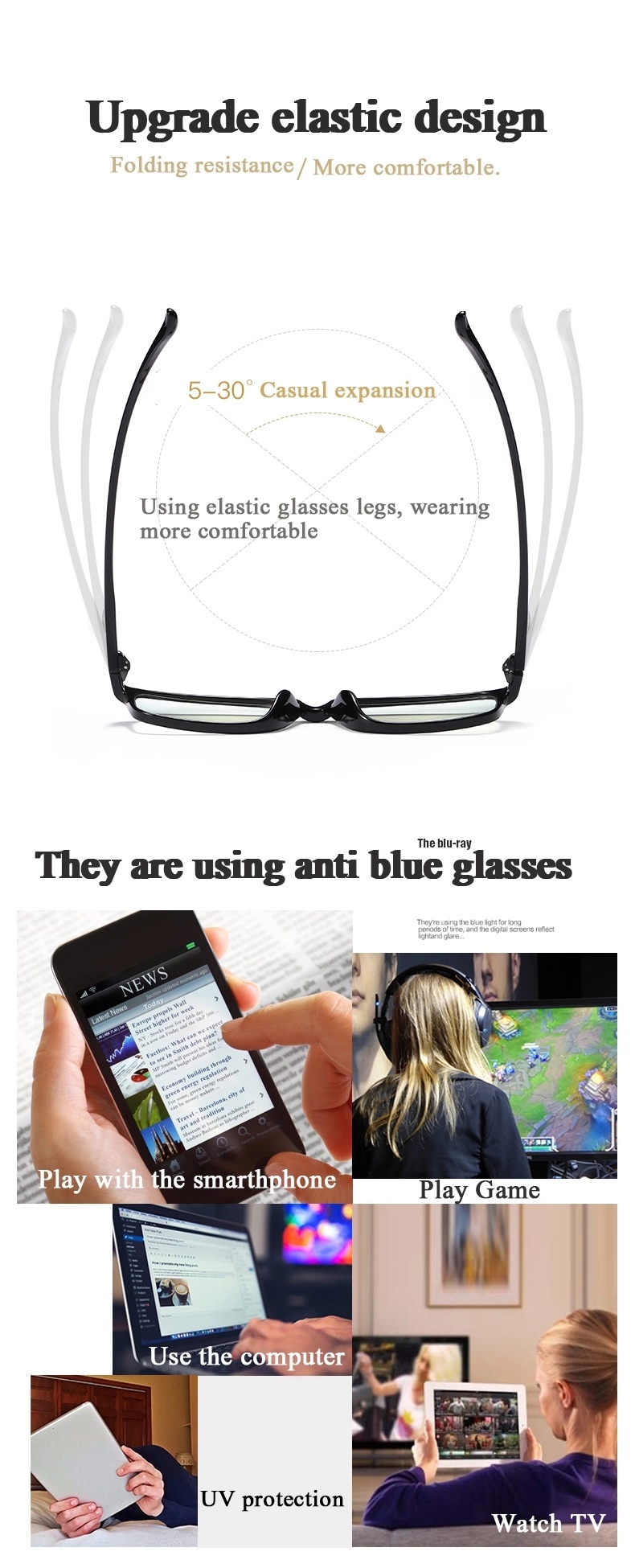 Multilateral Literature Art Retro-Frame Metal General Anti-Blue Glasses