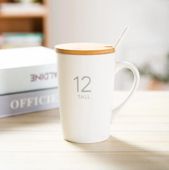 Printable OEM/ODM Straight up Tall Mug Glazed Color Logo Customised 16oz White Ceramic Coffee Mug for Sublimation