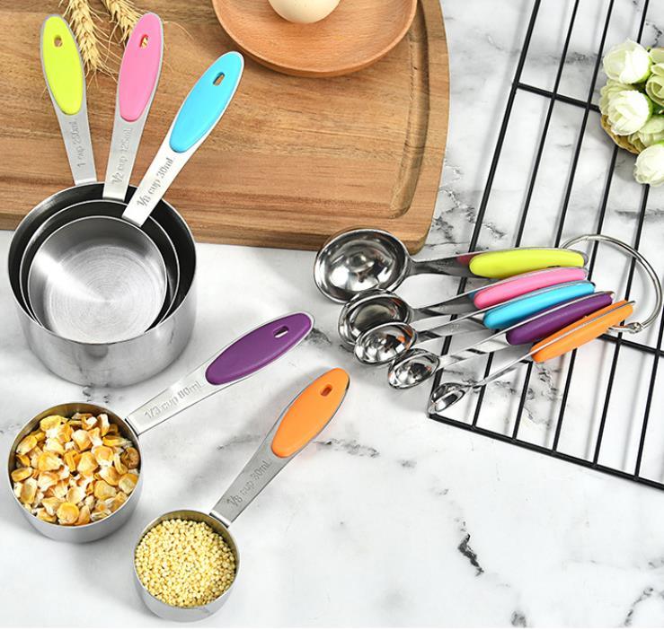10 Pieces Stainless Steel Measuring Cups and Spoons Set