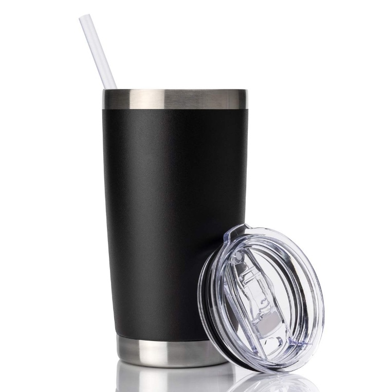 Classic Tumbler with Straw Lid & Flip Lid - Travel Mug Gift Vacuum Insulated Coffee