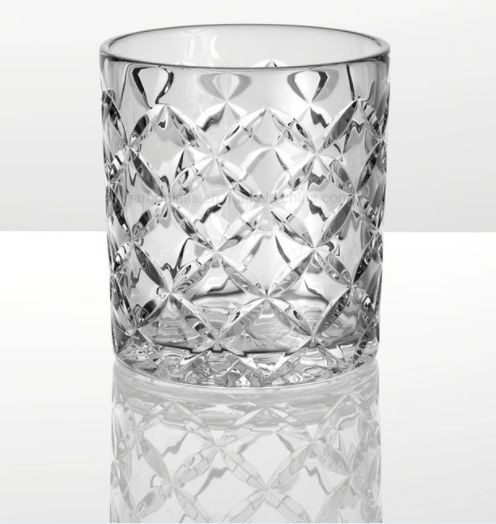 Engraved Diamond Style 8oz Glass Tea Cup Coffee Mug