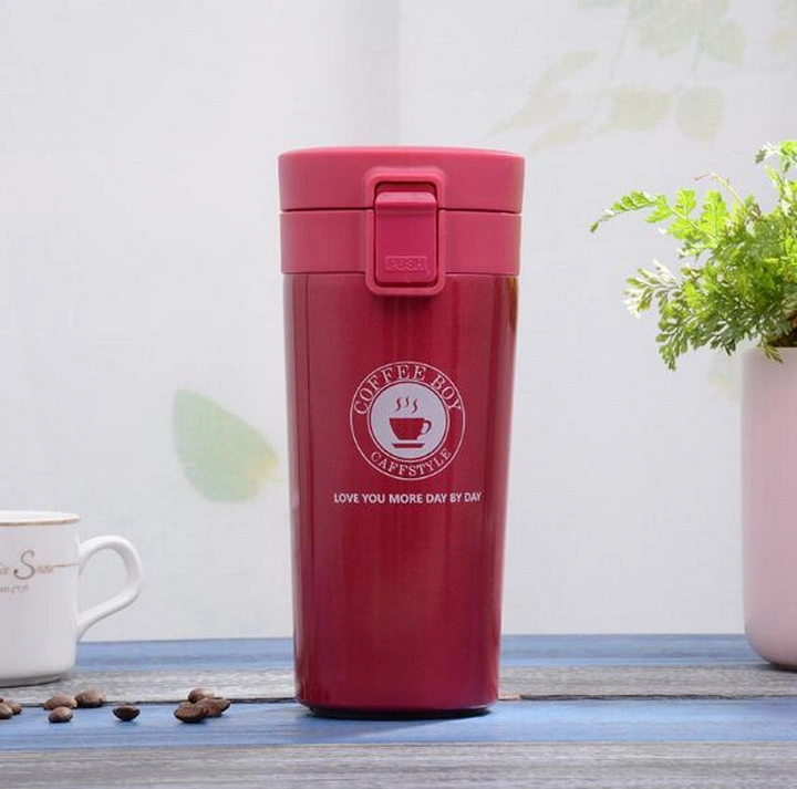 Stainless Steel Vehicle-Mounted Portable Coffee Thermos Cup with Customized Logo