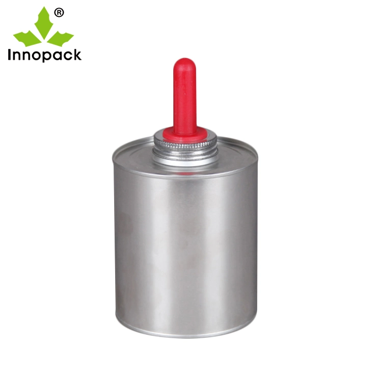 Innopack Sample Free Brush Type Plastic Cap PVC Adhesive Screw Cap Tin Cans