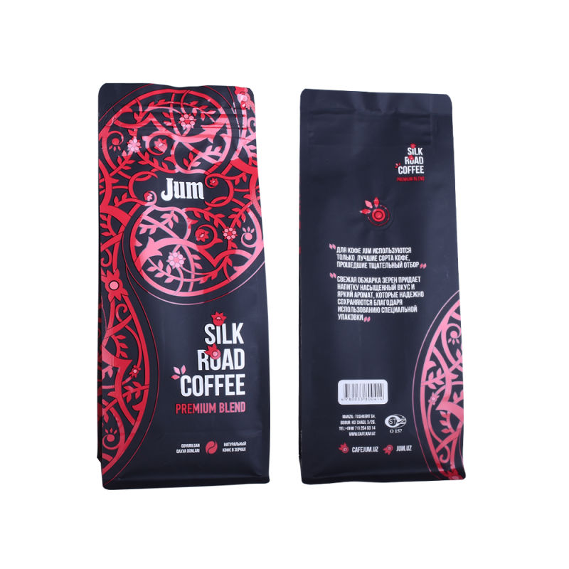 Grade Custom Printed Aluminum Foil Coffee Bag Coffee Bean Package with Valve and Zip Lock