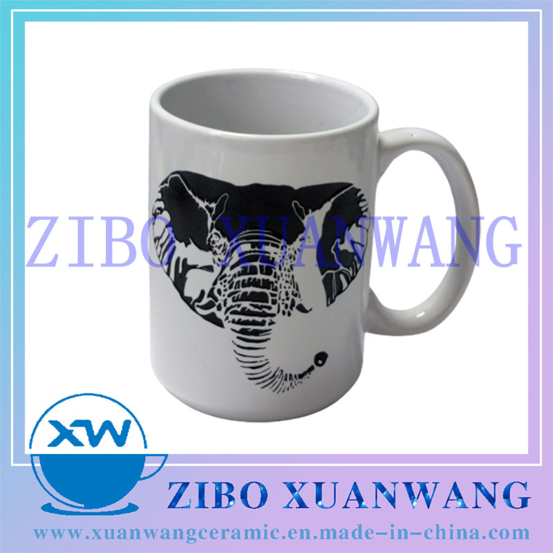 White Ceramic Mug with Capacity 14oz Straight Shape for Souvenir Market Souvenir Mugs