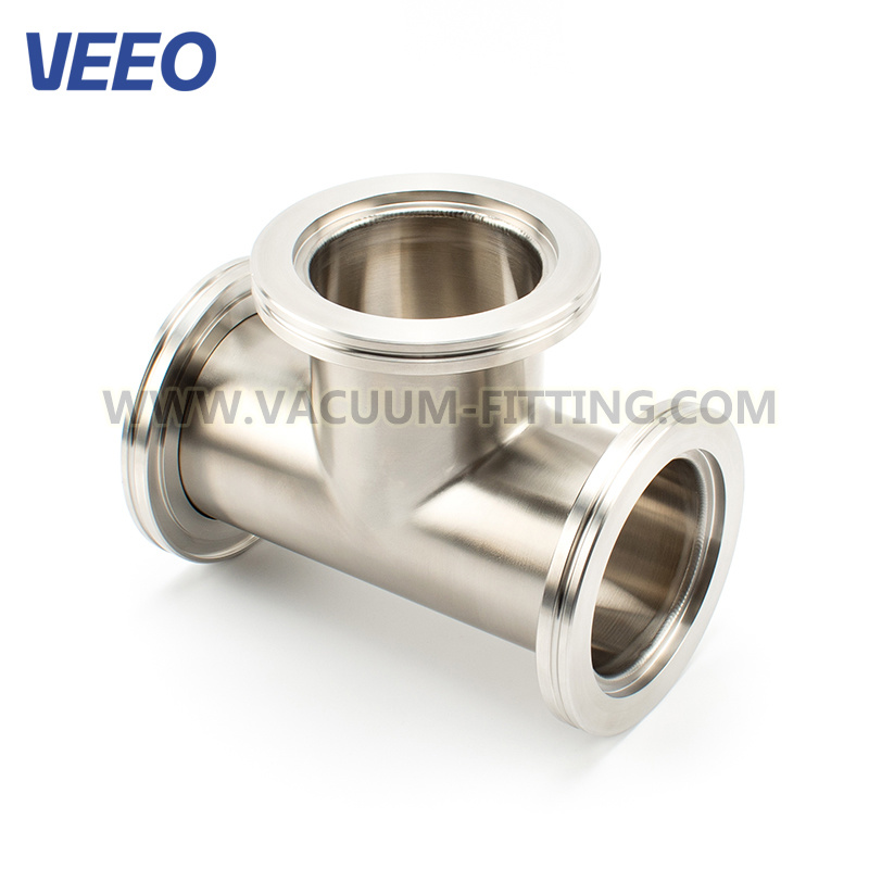 Stainless Steel Vacuum Flange Fittings Components ISO-Mf Tee